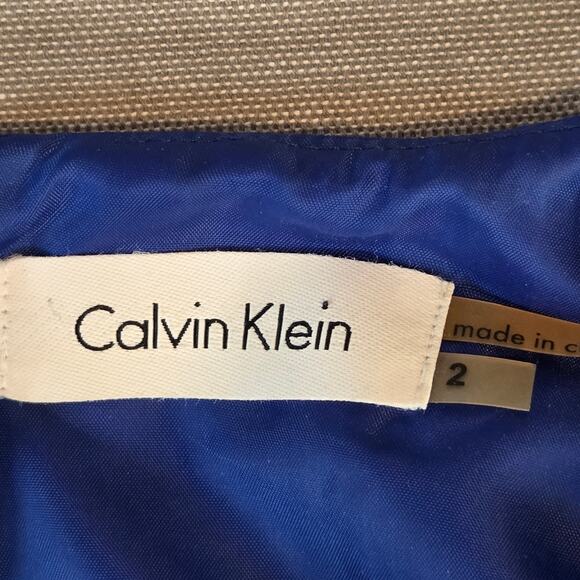 Calvin Klein Blue Fit & Flare Dress Women’s Size 2 Sleeveless Lined Cocktail - Picture 4 of 11